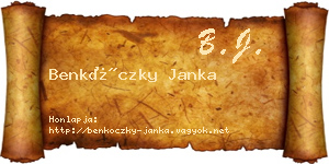 Benkóczky Janka névjegykártya